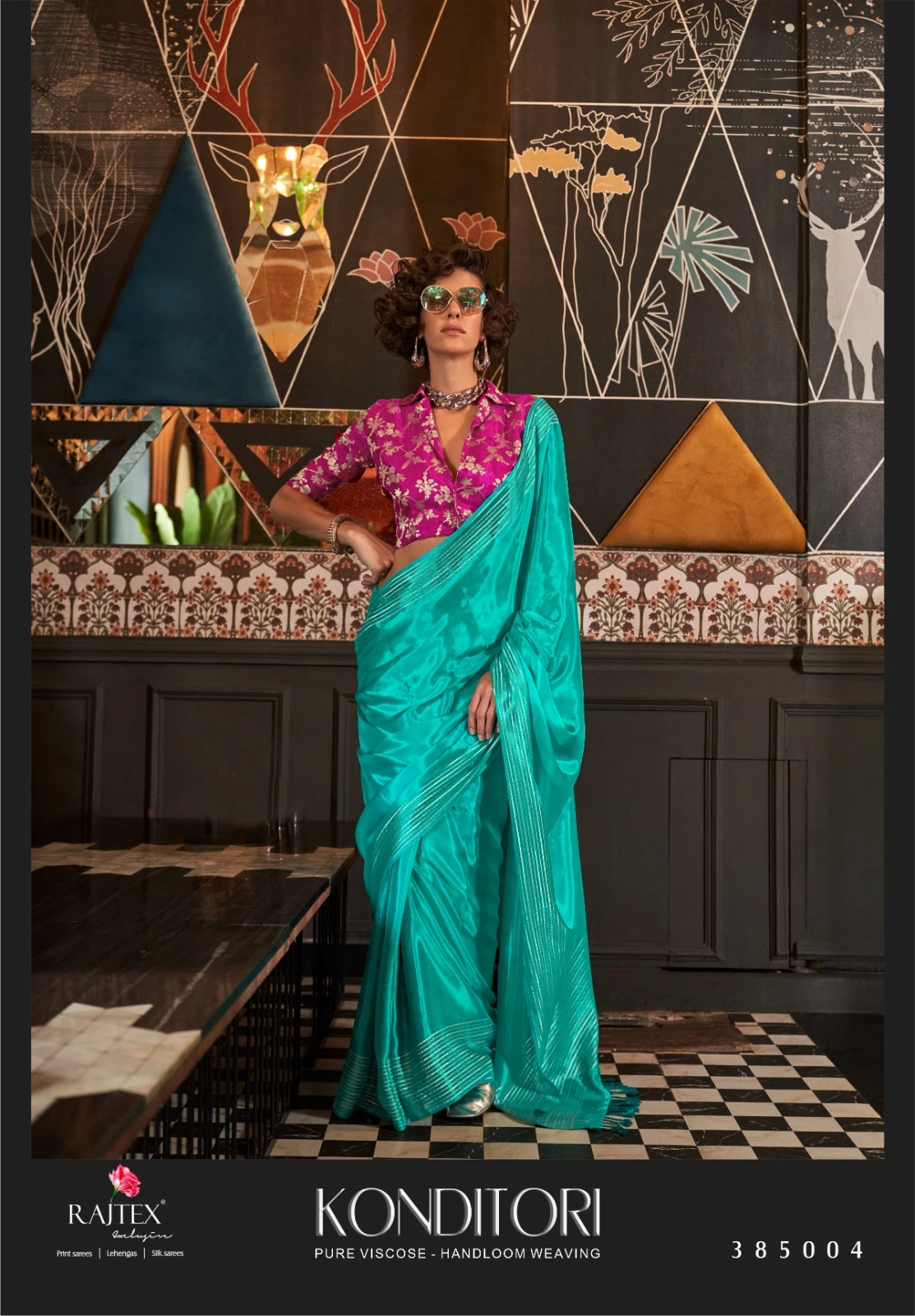 Rajtex Kanditori Pure Viscose Wholesale Fancy Sarees Catalog — Wholesale Sarees, rajtex wholesale from Surat - Gallery Image 3